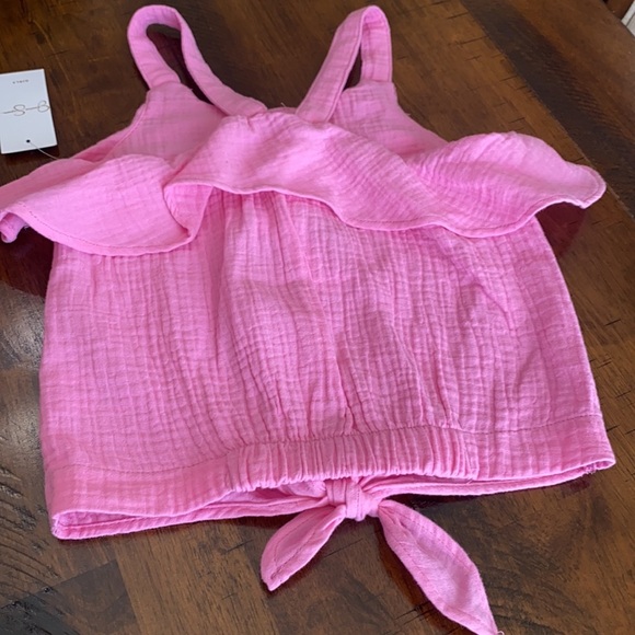 Big Girls Ruffled Button-Front Tank Top - Picture 7 of 8